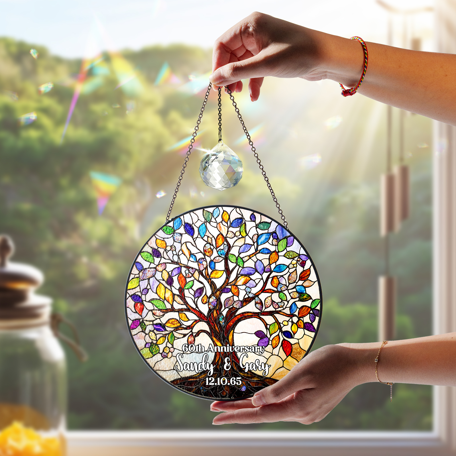Round Stained Glass Suncatcher
