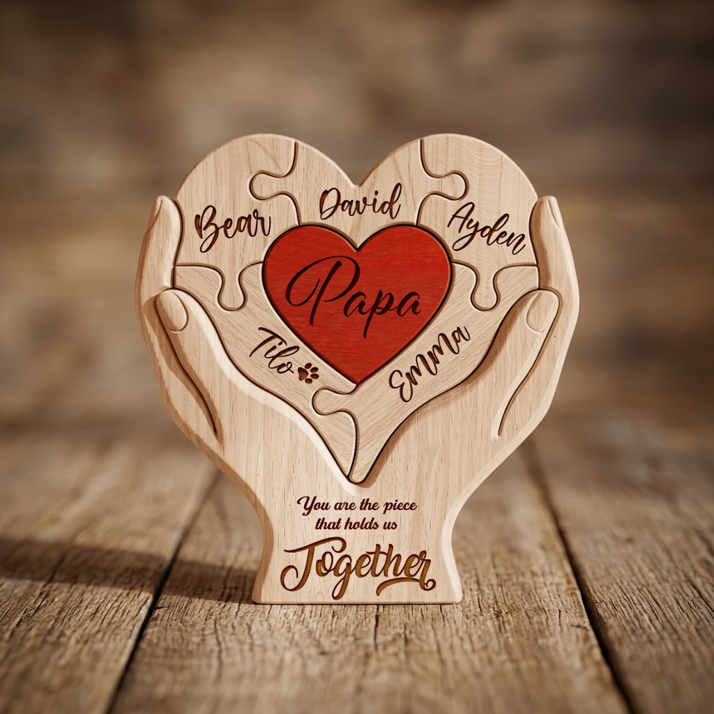 Wooden Hand Puzzle custom name