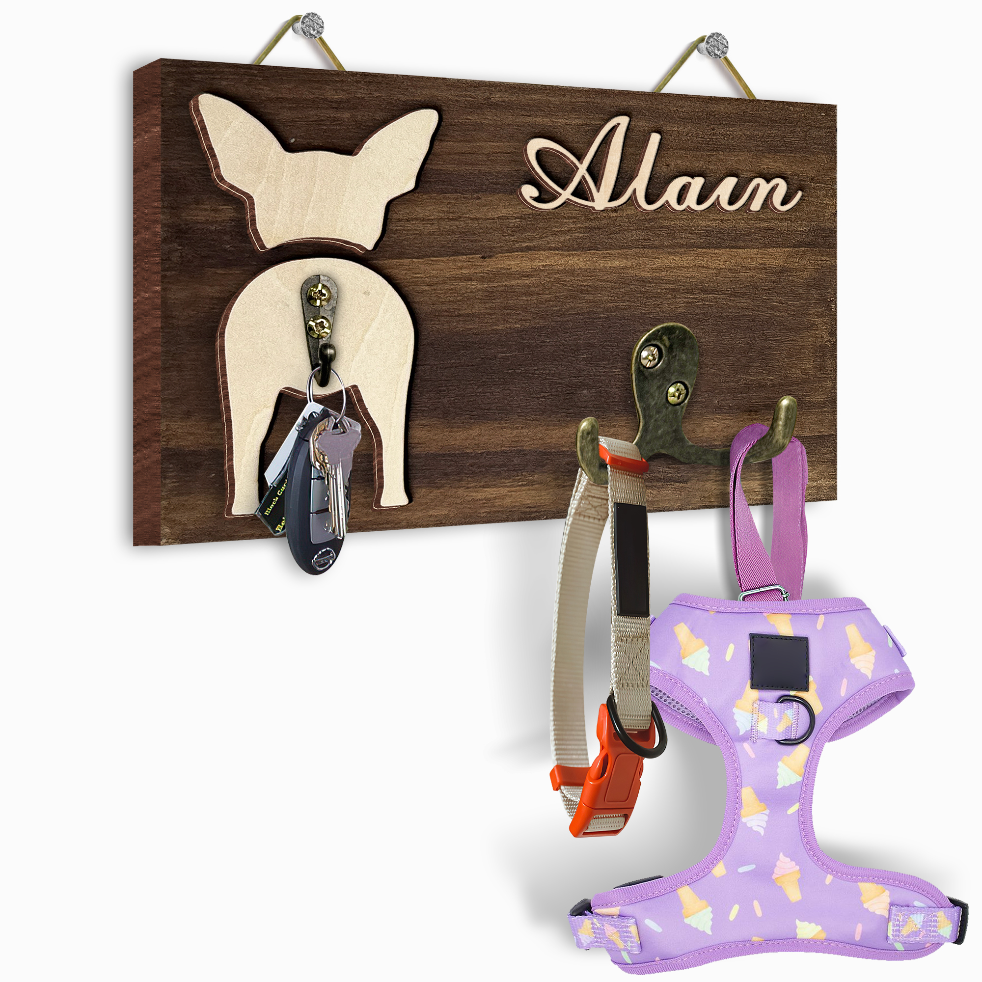 Pine wood leash holder 5.5x7''