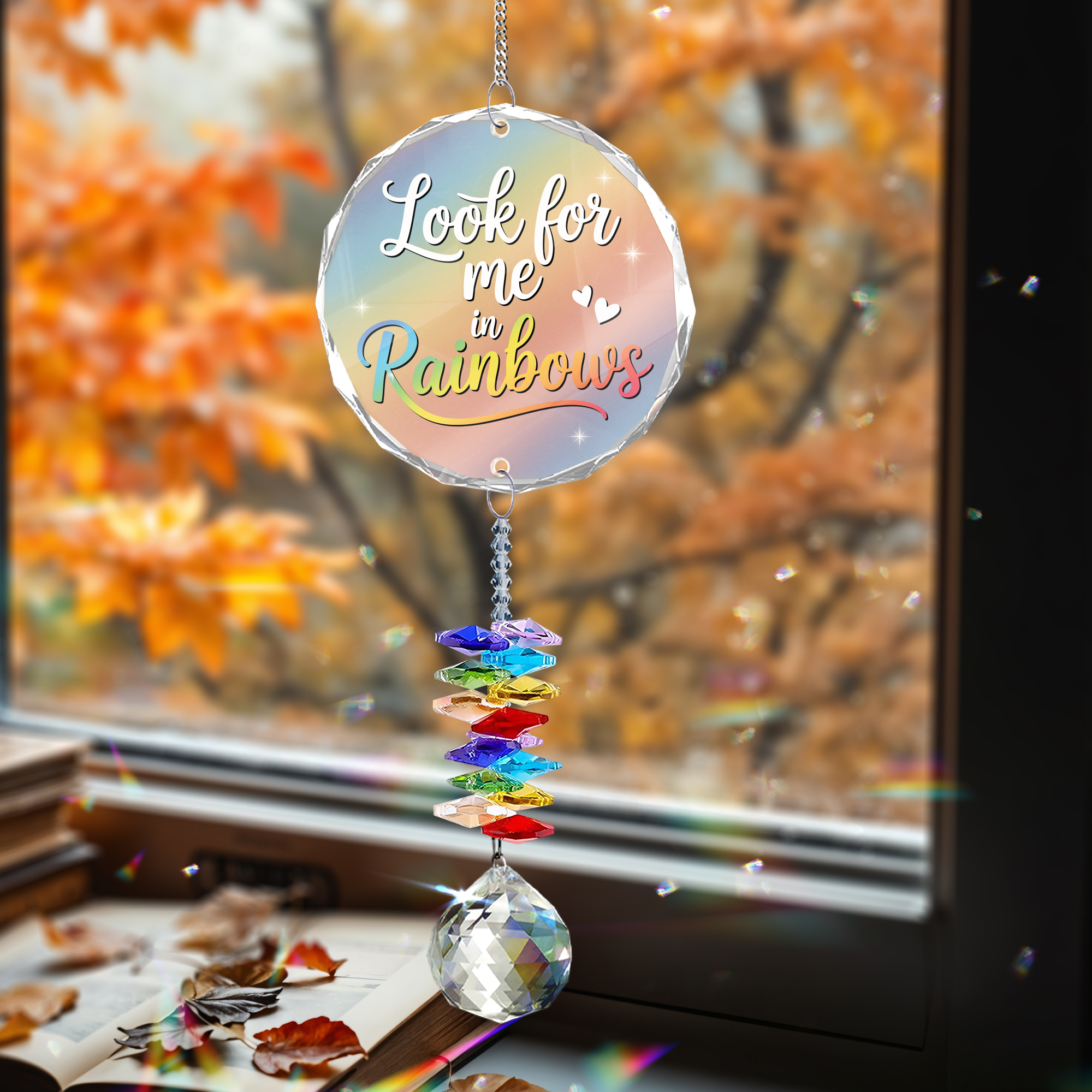 Glass round ornament crystal hanging