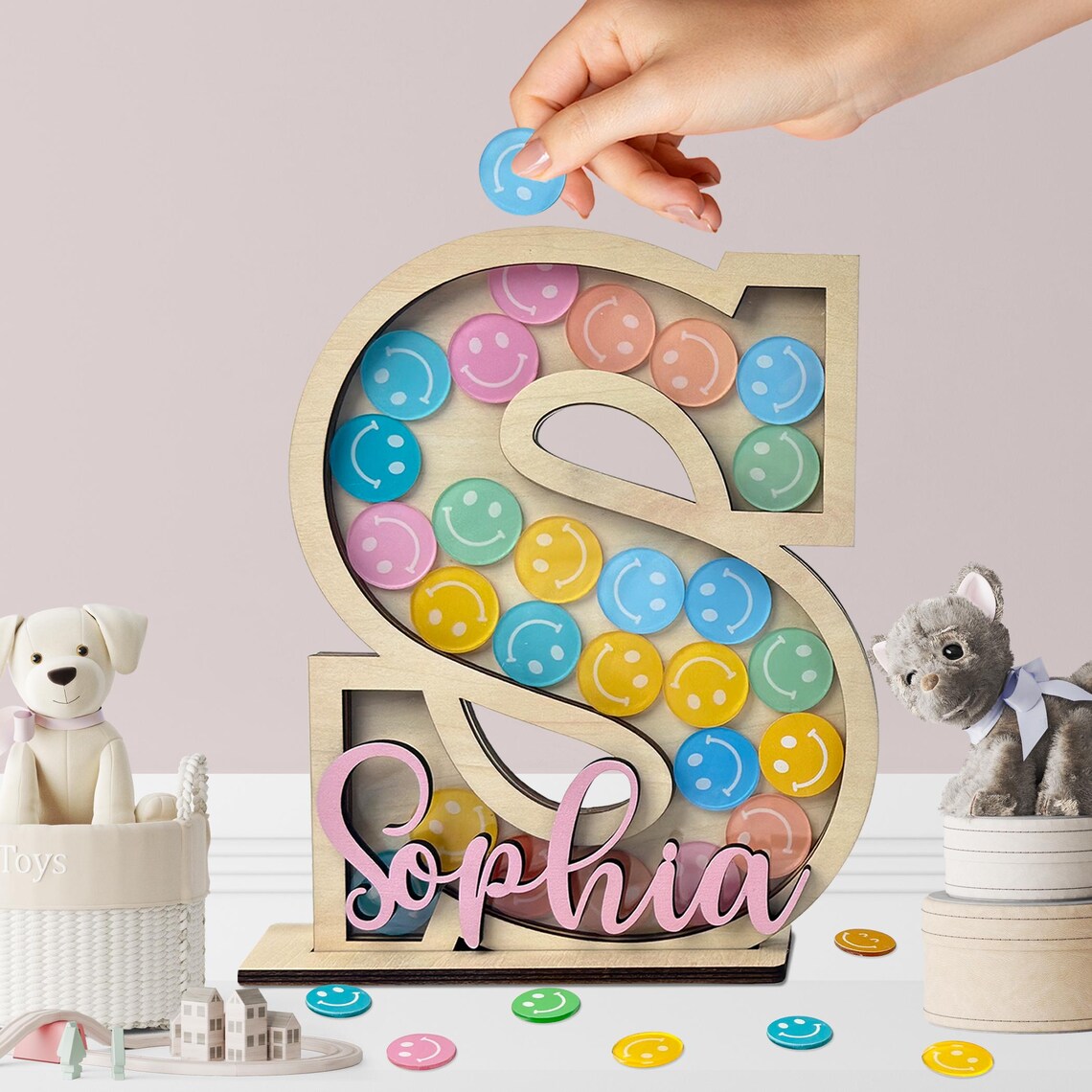 Personalized reward jar, educational toy for young children, potty training reward jar.