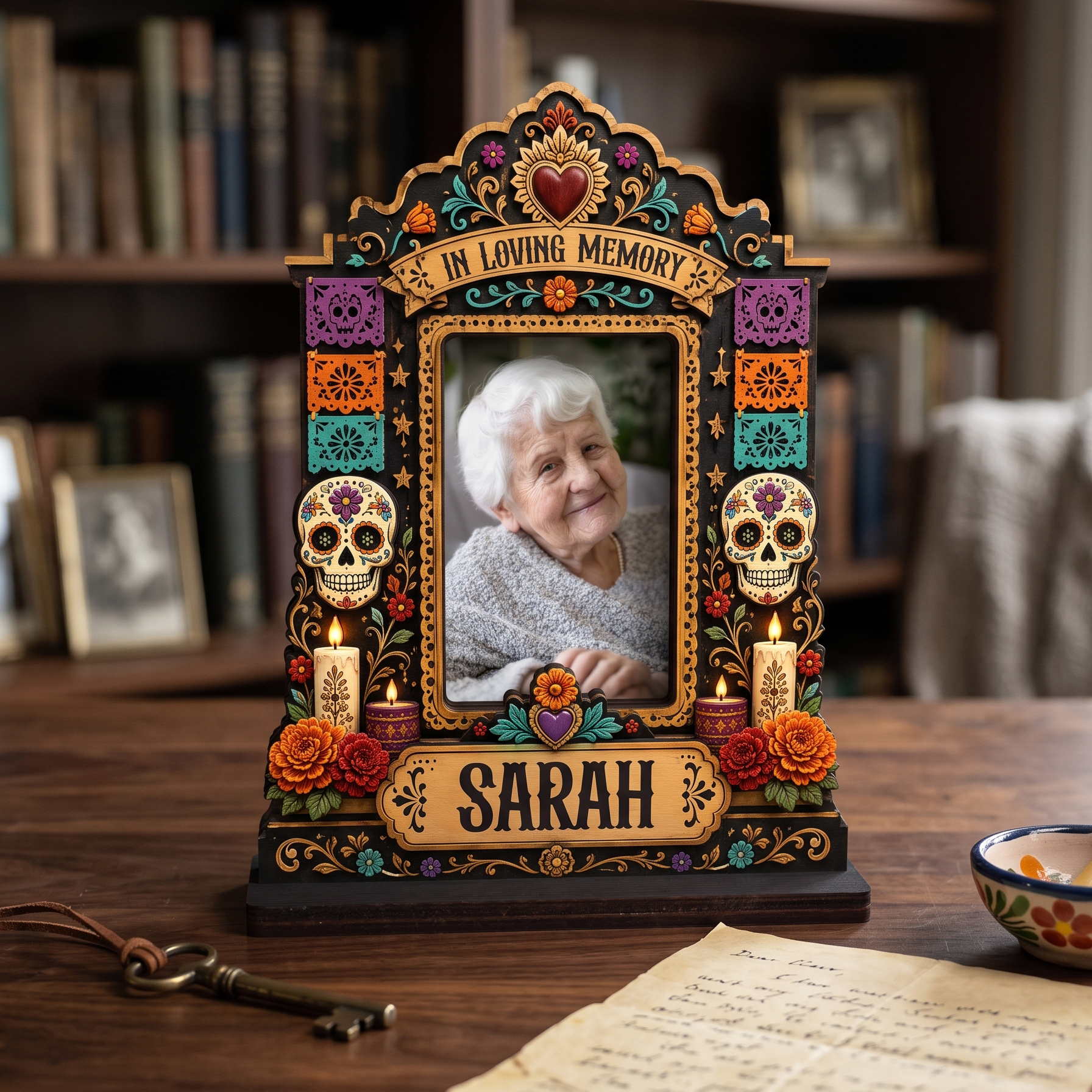Personalized Memorial Photo Frame,Remembrance Gift, Altar Keepsake