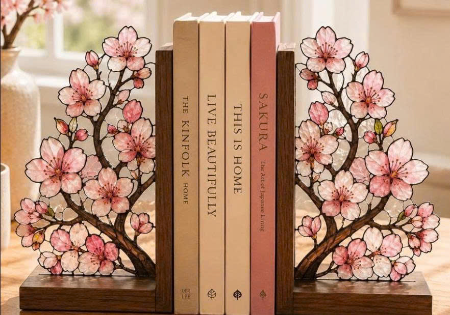 Book holder of wood and acrylic