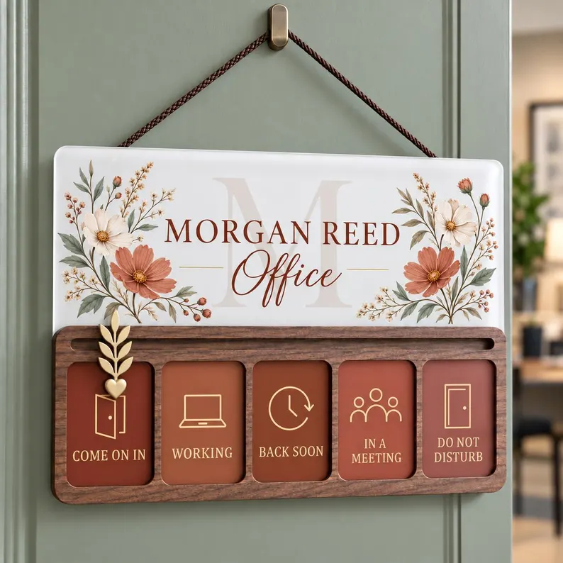 Custom Wooden Office Door Sign