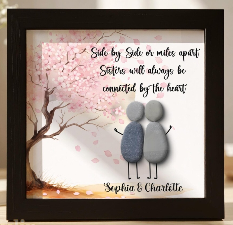 Pebble Pine wood Frame acrylic cover - 2 People
