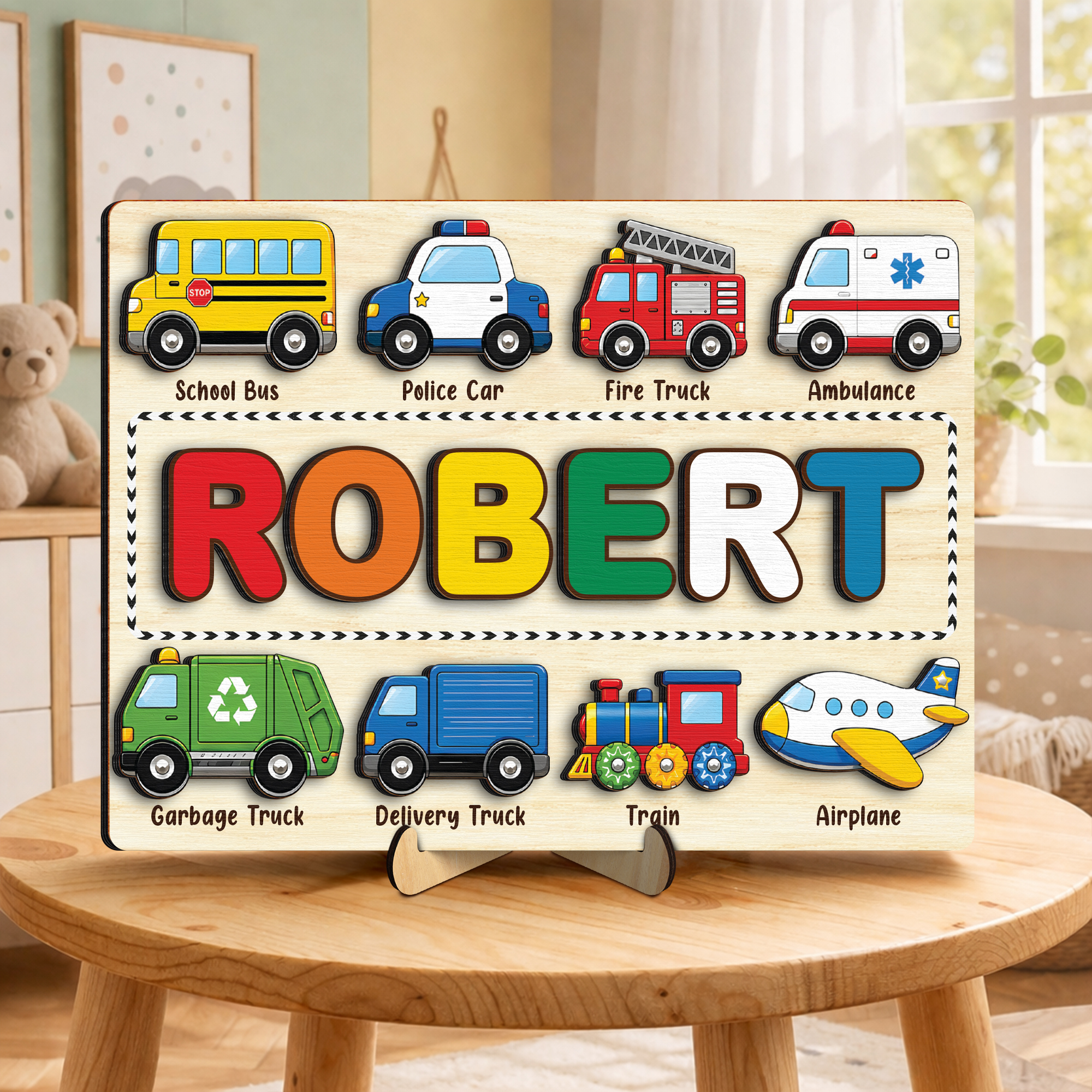 Personalized Name Puzzle For Kids With Key Chain